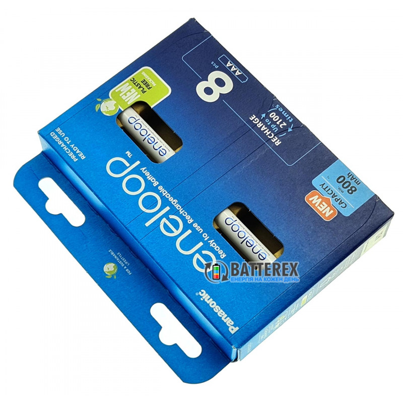 8 аккумуляторов AAA Panasonic Eneloop 8100 mah BK-4MCDE 8BE EcoBox в картонной эко-упаковке 8 аккумуляторов AAA Panasonic Eneloop 8100 mah BK-4MCDE 8BE EcoBox в картонной эко-упаковке
