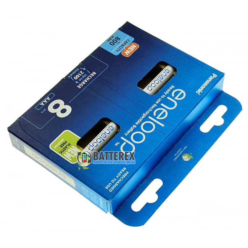 8 аккумуляторов AAA Panasonic Eneloop 8100 mah BK-4MCDE 8BE EcoBox в картонной эко-упаковке 8 аккумуляторов AAA Panasonic Eneloop 8100 mah BK-4MCDE 8BE EcoBox в картонной эко-упаковке