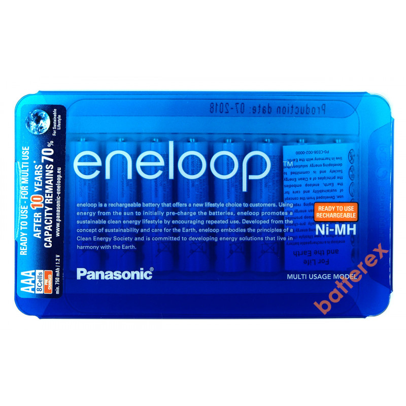 AAA Panasonic Eneloop 800 mah BK-4MCCE/8LE Sliding Pack - 8 шт. в пластиковом блистере