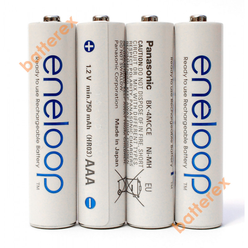Минипальчиковые ААА аккумуляторы Panasonic Eneloop 800 mah BK-4MCCE/4BE - упаковка 4 шт. в картонном блистере Минипальчиковые ААА аккумуляторы Panasonic Eneloop 800 mah BK-4MCCE/4BE - упаковка 4 шт. в картонном блистере