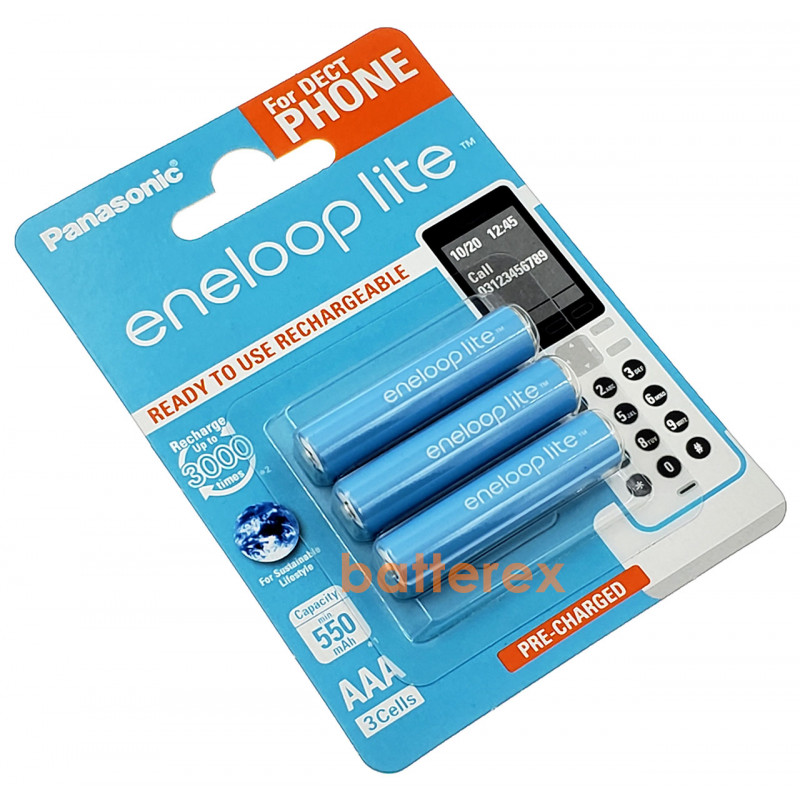 Аккумуляторы AAA Panasonic Eneloop Lite 600 mah BK-4LCCE/3DE (3000 циклов) - 3 аккумулятора в блистере Аккумуляторы AAA Panasonic Eneloop Lite 600 mah BK-4LCCE/3DE (3000 циклов) - 3 аккумулятора в блистере
