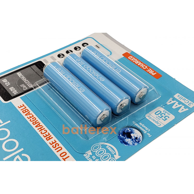 Аккумуляторы AAA Panasonic Eneloop Lite 600 mah BK-4LCCE/3DE (3000 циклов) - 3 аккумулятора в блистере Аккумуляторы AAA Panasonic Eneloop Lite 600 mah BK-4LCCE/3DE (3000 циклов) - 3 аккумулятора в блистере