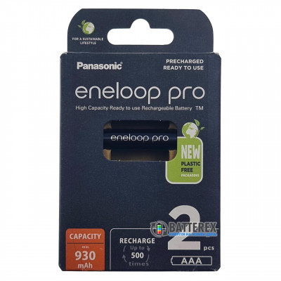 AAA Panasonic Eneloop Pro 980 mah BK-4HCDE/2BE EcoBox - 2 шт в картонной эко-упаковке