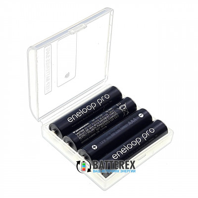 AAA Panasonic Eneloop Pro 980mah (min.930 mah) BK-4HCDE - 4 шт в пластиковом боксе Soshine