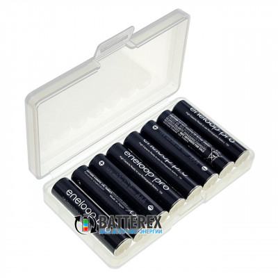 AAA Panasonic Eneloop Pro 980mah (min.930 mah) BK-4HCDE - 8 шт в пластиковом боксе Soshine