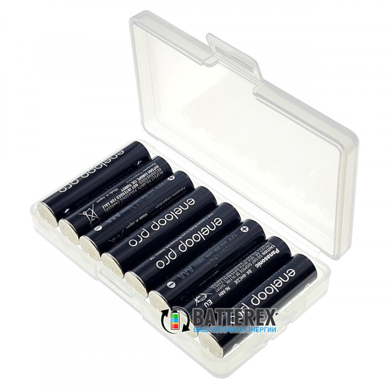 Аккумуляторы AAA Panasonic Eneloop Pro 980mah 930mah BK-4HCDE - 8 шт. в пластиковом боксе