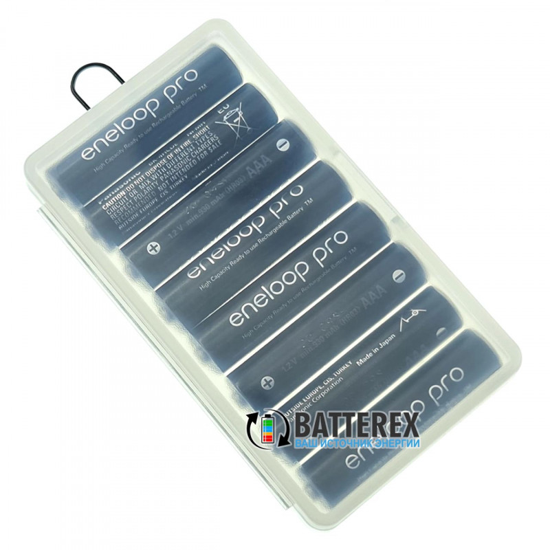 Аккумуляторы AAA Panasonic Eneloop Pro 980mah 930mah BK-4HCDE - 8 шт. в пластиковом боксе