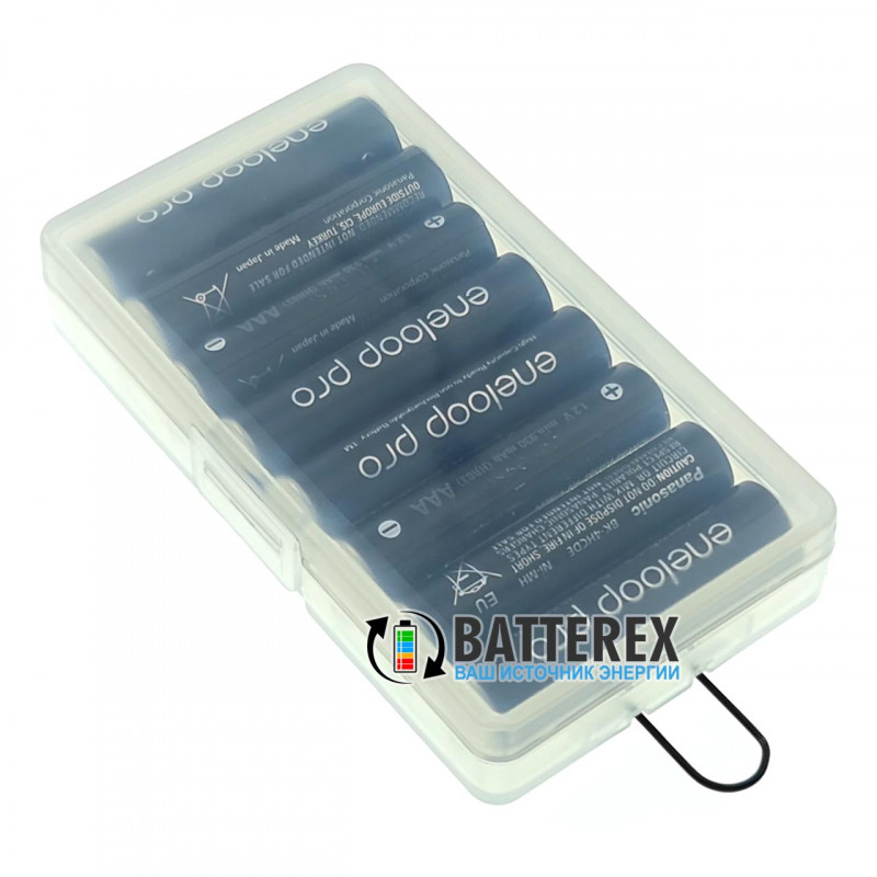 Аккумуляторы AAA Panasonic Eneloop Pro 980mah 930mah BK-4HCDE - 8 шт. в пластиковом боксе