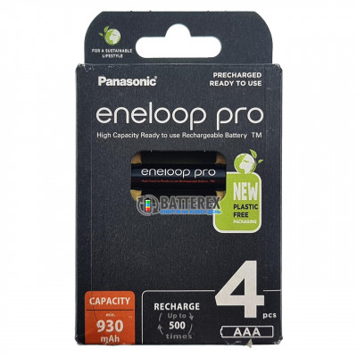 AAA Panasonic Eneloop Pro 980 mah BK-4HCDE/4BE EcoBox - 4 шт в картонной эко-упаковке 