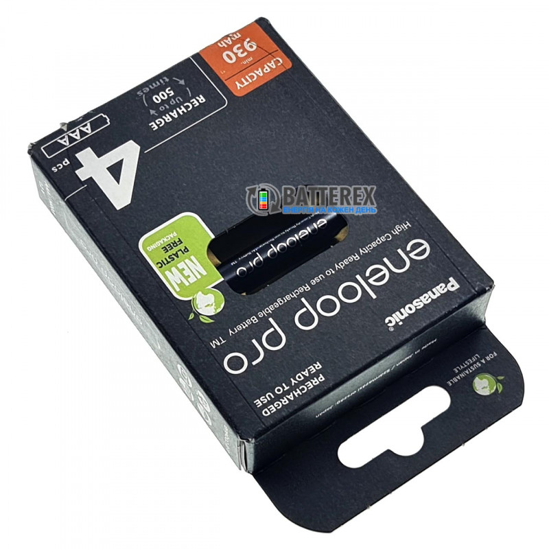 Аккумуляторы AAA Panasonic Eneloop Pro 980 mah - 4 шт. в картонной упаковке EcoBox - Оригинал-Япония
