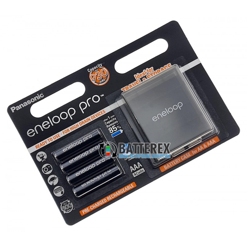Аккумуляторы AAA Panasonic Eneloop Pro 980mah BK-4HCDE - упаковка в блистере 4 аккумулятора + фирменный бокс Eneloop Аккумуляторы AAA Panasonic Eneloop Pro 980mah BK-4HCDE - упаковка в блистере 4 аккумулятора + фирменный бокс Eneloop