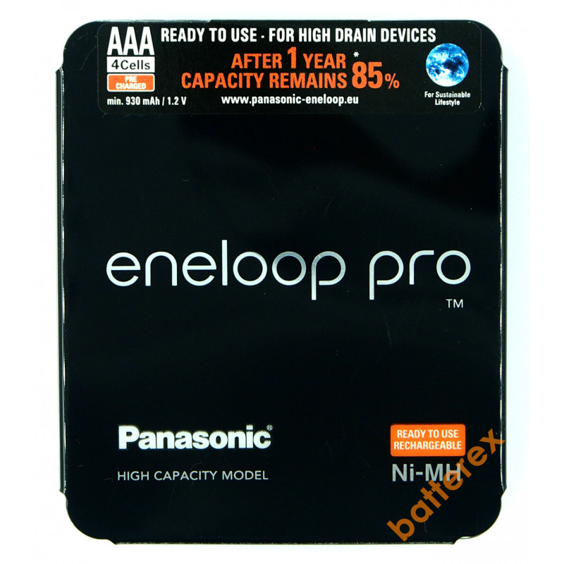 Аккумуляторы AAA Panasonic Eneloop Pro 980mah (min.930mah) BK-4HCDE/4LE Sliding Pack - 4 шт. в пластиковом блистере Аккумуляторы AAA Panasonic Eneloop Pro 980mah (min.930mah) BK-4HCDE/4LE Sliding Pack - 4 шт. в пластиковом блистере