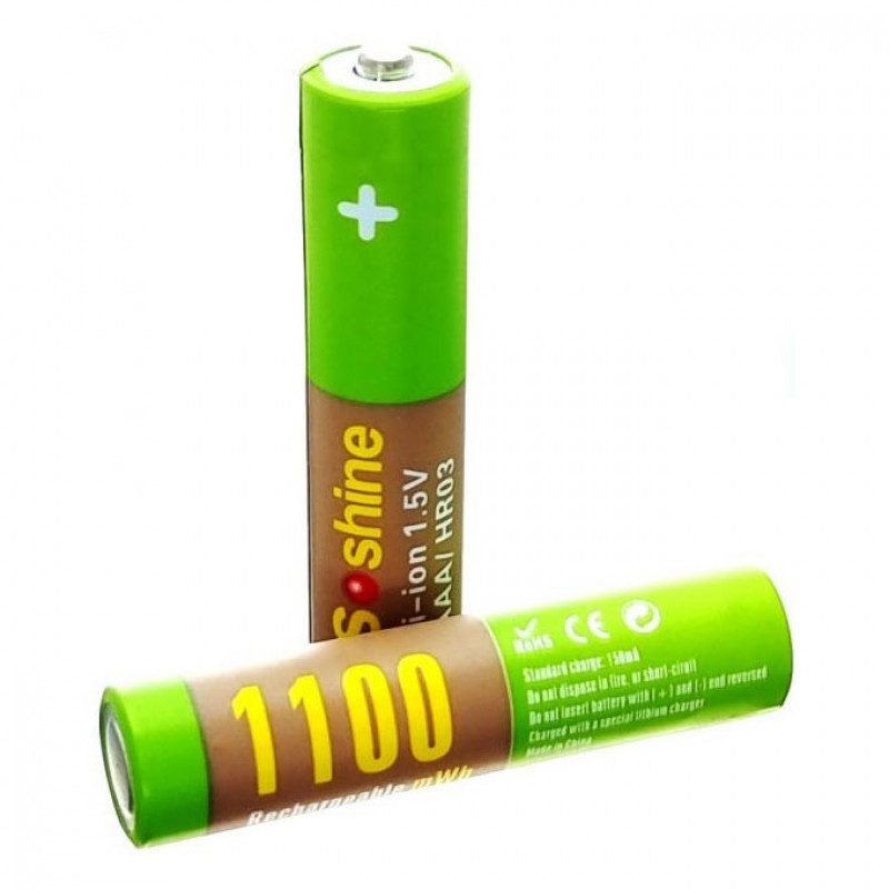 Аккумуляторы ААА литий-ионные 1.5V Soshine 1100mWh 730mah - поштучно от 1 шт. Аккумуляторы ААА литий-ионные 1.5V Soshine 1100mWh 730mah - поштучно от 1 шт.