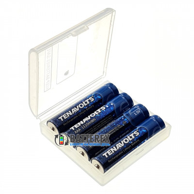 AAA Li-ion Tenavolts 1110mWh 740mah 1.5V - постоянное напряжение 1.5В - 4 шт. в пластиковом боксе
