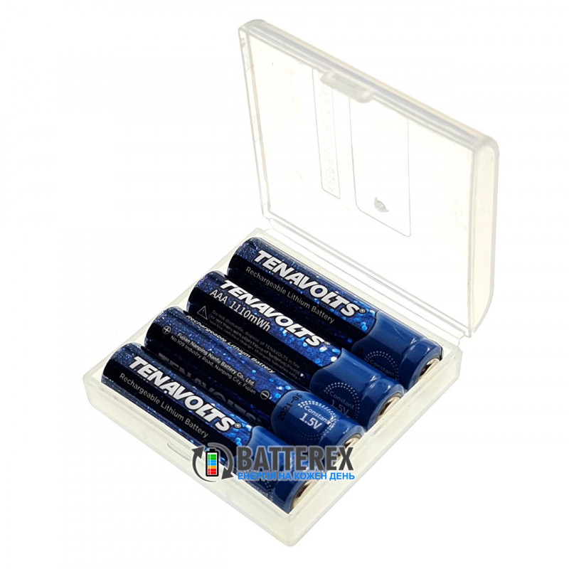 Аккумулятор ААА литий-ионный 1.5V Tenavolts 1110mWh 740mah - 4 шт. в пластиковом боксе