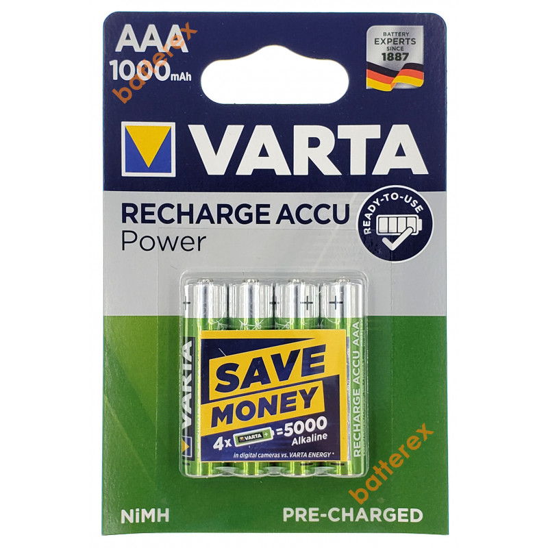 Аккумуляторы AAA Varta 1000 mah (4 шт. в блистере)
