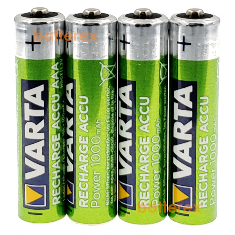 Аккумуляторы AAA Varta 1000 mah (4 шт. пластиковом кейсе)