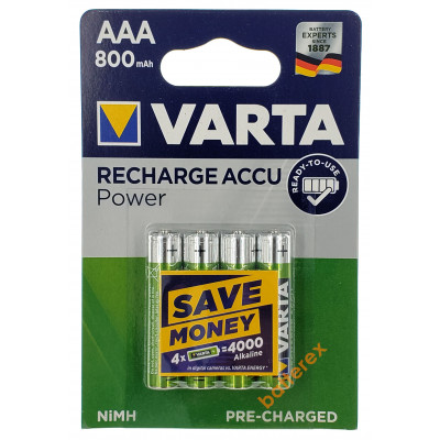 AAA Varta 800 mah Ready-to-Use - 4 аккумулятора в блистере - оригинал
