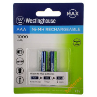 AAA Westinghouse MAX 1000 mah - 2 аккумулятора в блистере