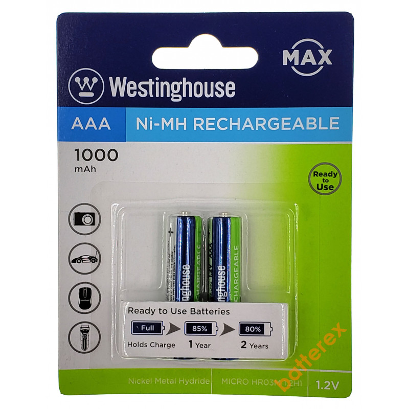 ААА Westinghouse MAX 1000 mah (2 шт. в блистере)