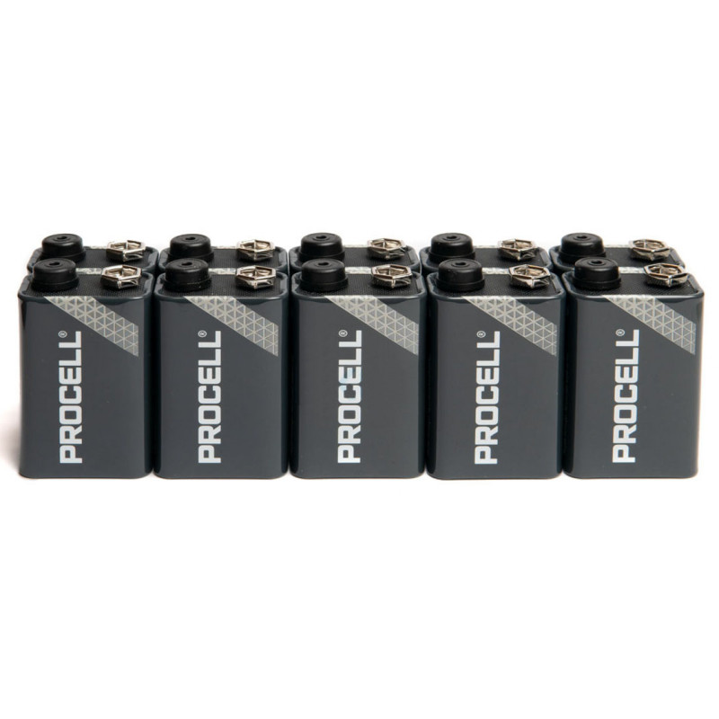 Щелочные Alkaline батарейки Крона Duracell Procell 9V - упаковка 10 шт.