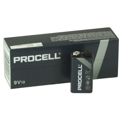 Батарейки щелочные Крона Duracell Procell Alkaline 9V - упаковка 10 шт.