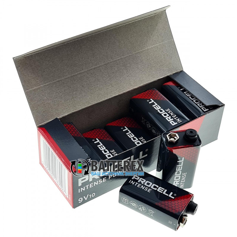 Щелочные Alkaline батарейки Крона Duracell Procell Intense 9V - упаковка 10 шт. Щелочные Alkaline батарейки Крона Duracell Procell Intense 9V - упаковка 10 шт.