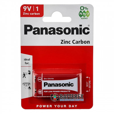 Батарейка солевая Крона Panasonic Zinc Carbon 9V 6F22 