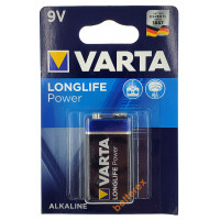 Батарейка щелочная Крона Varta Alkaline Longlife Power 9V 6F22 6LR61 для долгой работы