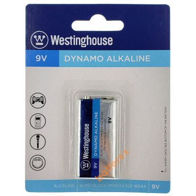 Батарейка щелочная Крона Westinghouse Dynamo Alkaline 9V 6F22 6LR61