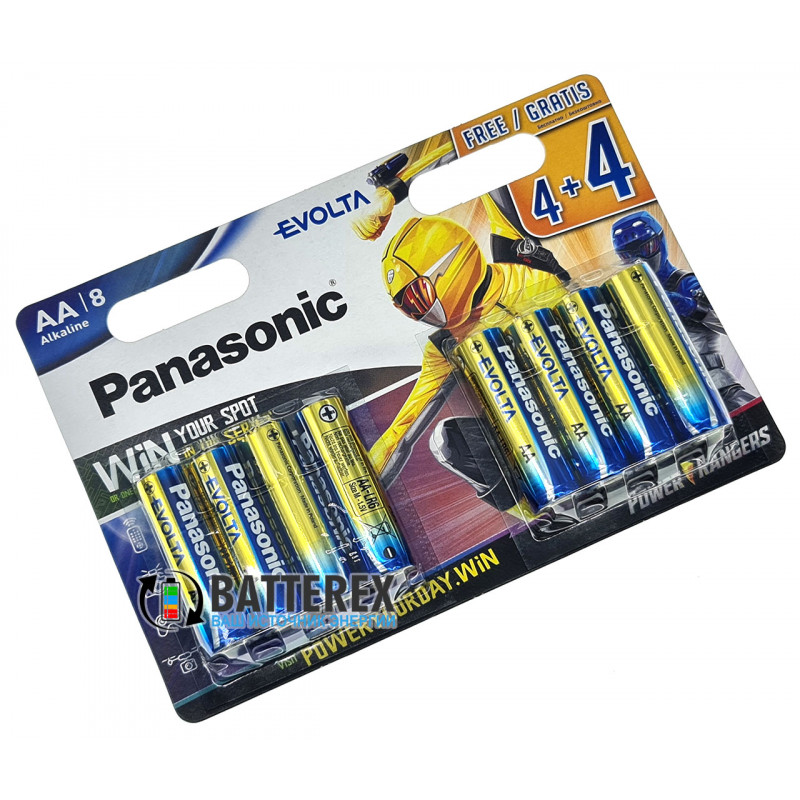 Батарейки АА Alkaline Panasonic Evolta Power Rangers - 8 шт. в блистере