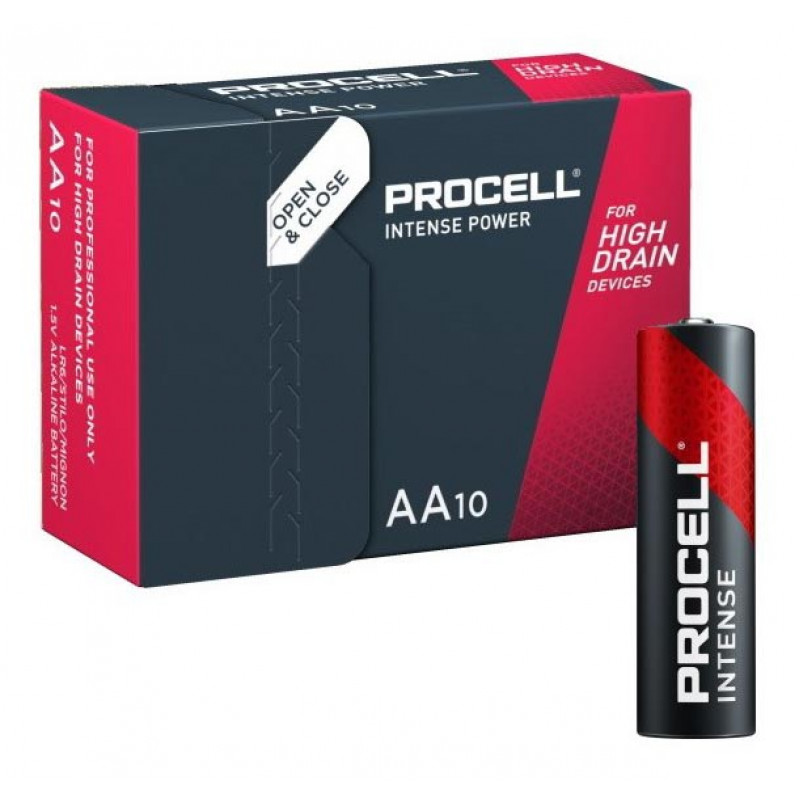 Батарейки пальчиковые АА Duracell Procell Intense Alkaline LR6 1.5V упаковка 10 шт.