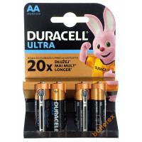 Батарейки щелочные АА Alkaline Duracell Ultra Powercheck LR6 1.5V с проверкой уровня заряда - упаковка 4 шт.