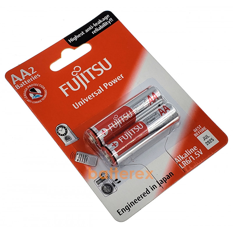 Батарейки АА Alkaline LR6 1.5V Fujitsu Universal Power - 2 шт. в блистере Батарейки АА Alkaline LR6 1.5V Fujitsu Universal Power - 2 шт. в блистере