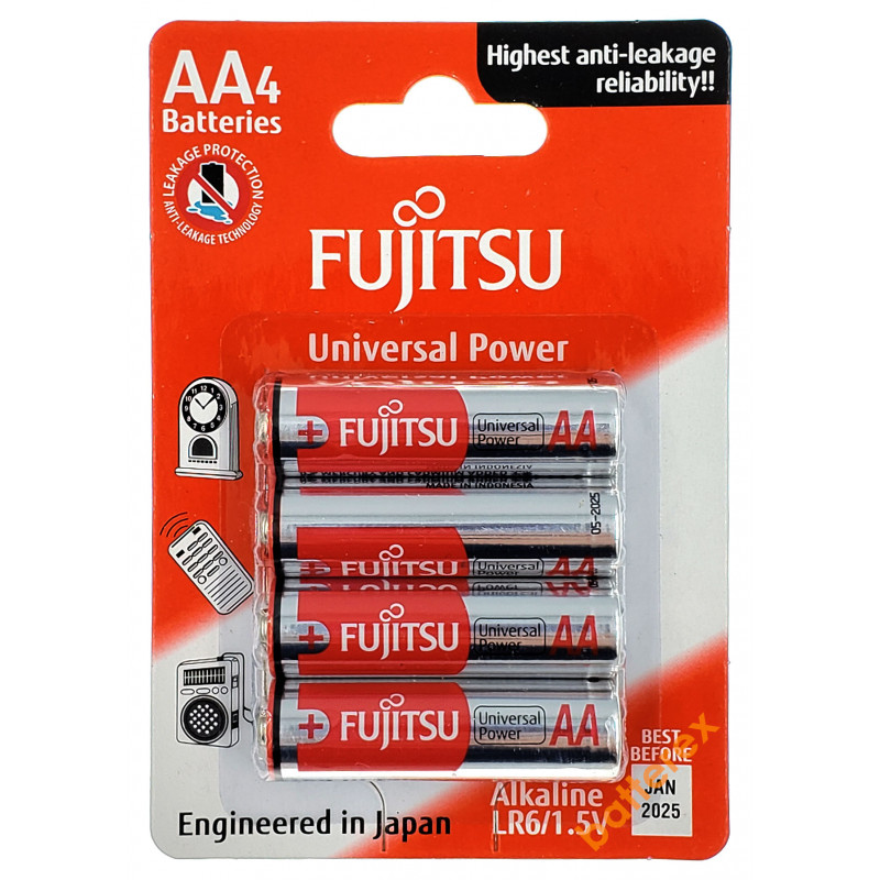 Батарейки АА Alkaline LR6 1.5V Fujitsu Universal Power - 4 шт. в блистере