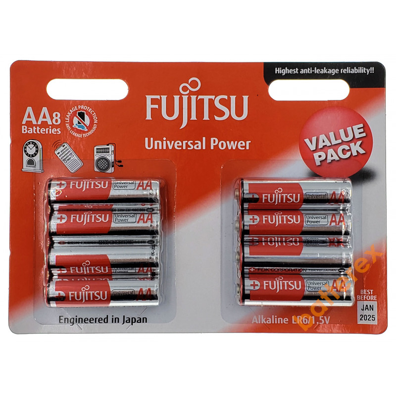 Батарейки АА Alkaline LR6 1.5V Fujitsu Universal Power - 8 шт. в блистере