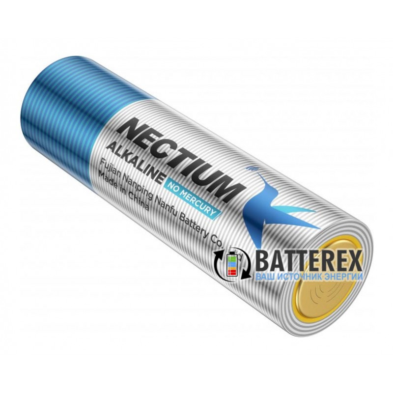 Батарейки АА LR6 Alkaline Nectium Golden 1.5V с позолоченным контактом минус для лучшей токоотдачи