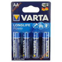 Батарейки щелочные АА Varta Longlife Power Alkaline LR6 1.5V - блистер 4 шт. - оригинал, Германия
