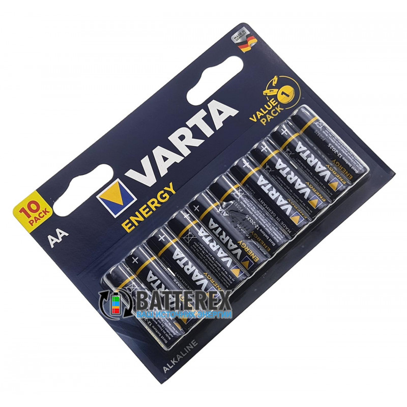 Батарейки щелочные АА Varta Energy Alkaline LR6 1.5V блистер 10 шт.