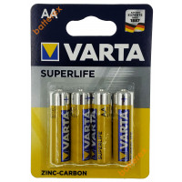 Батарейки солевые АА Varta Superlife Zinc-Carbon R6 1.5V - 4 шт. в блистере