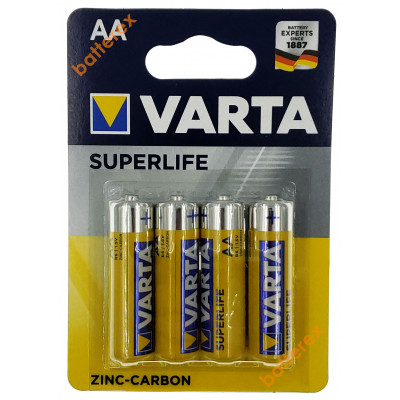 Батарейки солевые АА Varta Superlife Zinc-Carbon R6 1.5V - 4 шт. в блистере