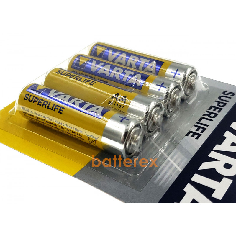 Батарейки солевые АА Varta Superlife Zinc-Carbon R6 1.5V - 4 шт. в блистере