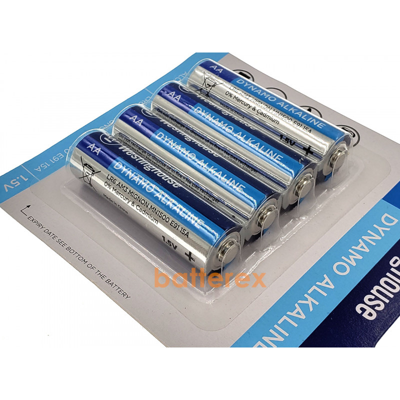 Батарейки АА Alkaline LR6 1.5V Westinghouse Dynamo - 4 шт. в блистере Батарейки АА Alkaline LR6 1.5V Westinghouse Dynamo - 4 шт. в блистере