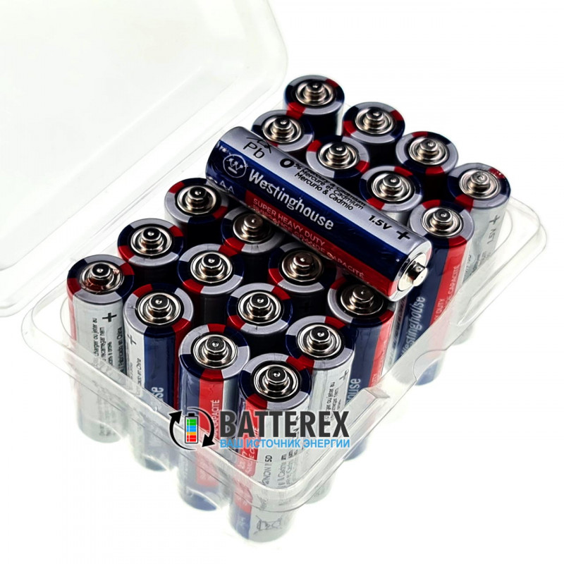Батарейки АА Westinghouse Super Heavy Duty R6 1.5V - выгодная упаковка на 24 шт