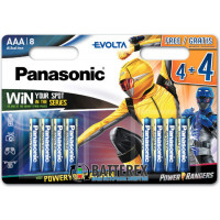 Батарейки щелочные ААА Panasonic Evolta Power Rangers Alkaline LR03 1.5V - 8 шт. в блистере