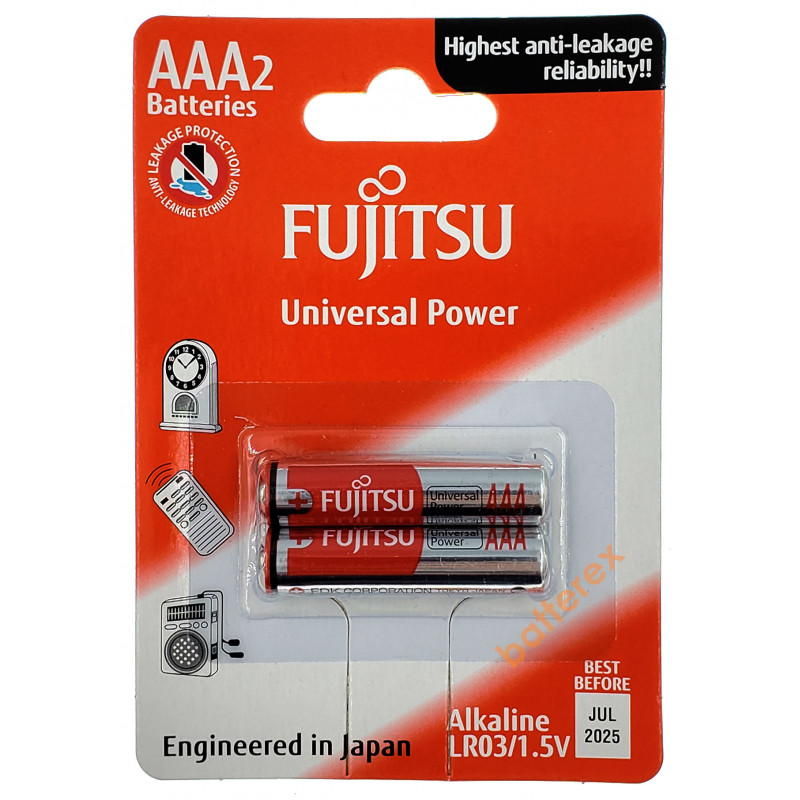 Батарейки ААА Alkaline LR03 1.5V Fujitsu Universal Power - 2 шт. в блистере
