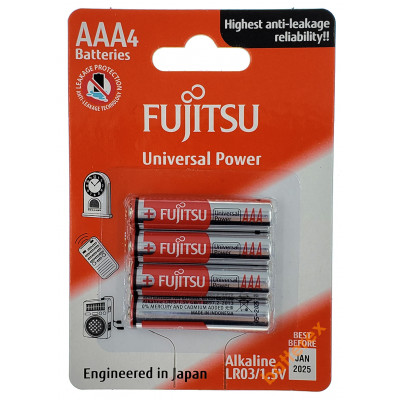 Батарейки ААА Alkaline Fujitsu Universal Power LR03 1.5V - 4 шт. в блистере