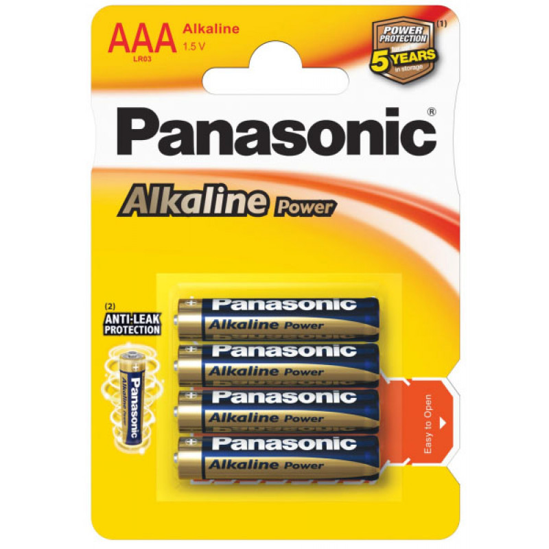 Батарейки ААА Alkaline LR03 Panasonic Power 1.5V 4 шт. в блистере