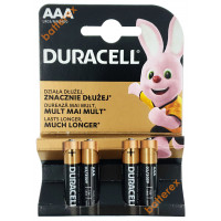Батарейки АAА Alkaline Duracell LR03 1.5V - 4 шт. в блистере (цена за упаковку)