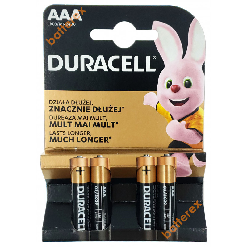 Батарейки АAА Alkaline Duracell LR03 1.5V - 4 шт. в блистере
